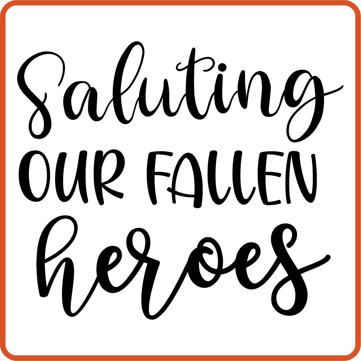 Memorial Day Iron On Decals Patches transfers vinyl for shirts, clothing | Saluting Our Fallen Heroes - secapparelonline