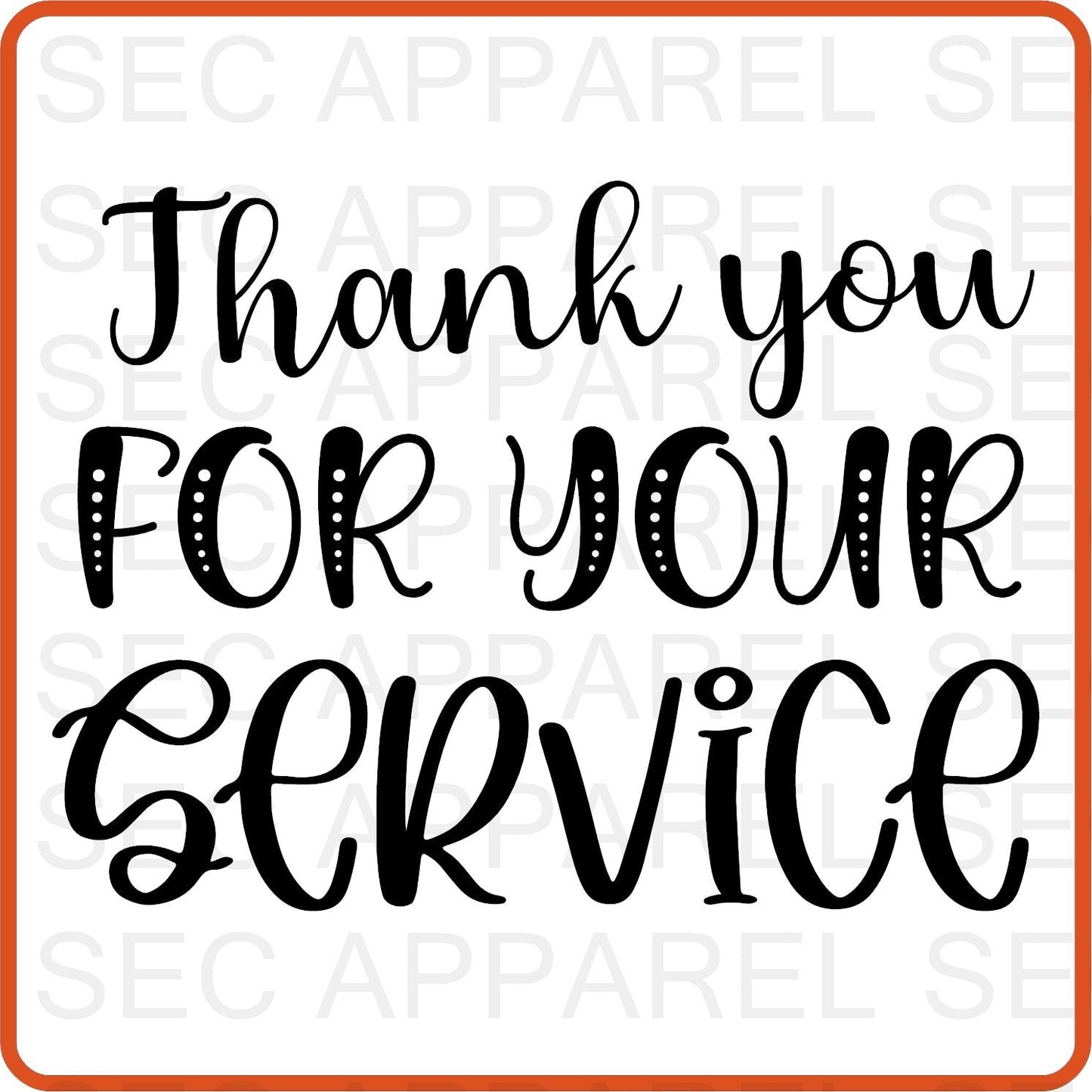 Memorial Day Iron On Decals Patches transfers vinyl for shirts, clothing | Thank you for your service - secapparelonline