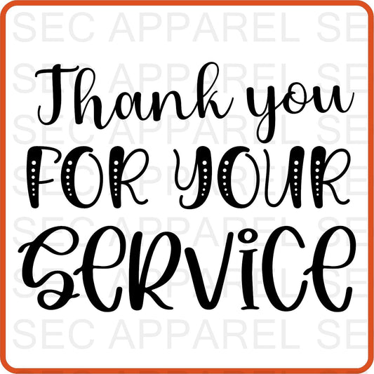 Memorial Day Iron On Decals Patches transfers vinyl for shirts, clothing | Thank you for your service - secapparelonline