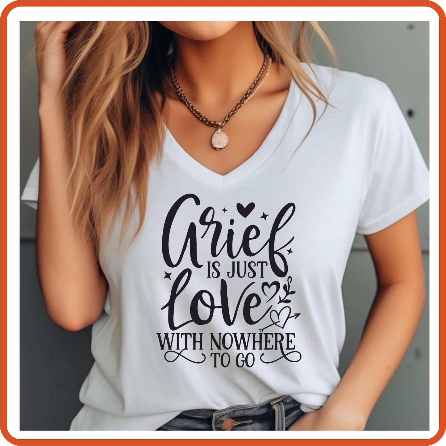 Grief Is Just Love with Nowhere to Go |Memorial Sympathy Shirts T-Shirts by SEC Apparel