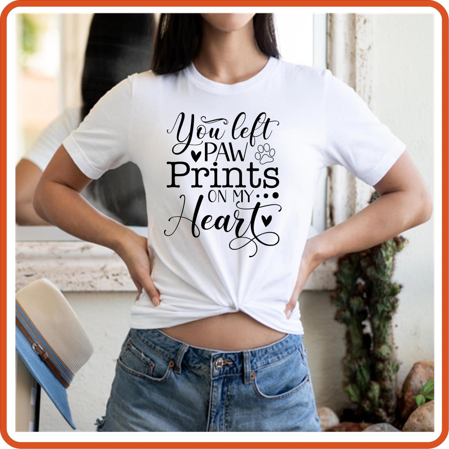 You Left Paw Prints On My Heart |Memorial Sympathy Shirts T-Shirts by SEC Apparel