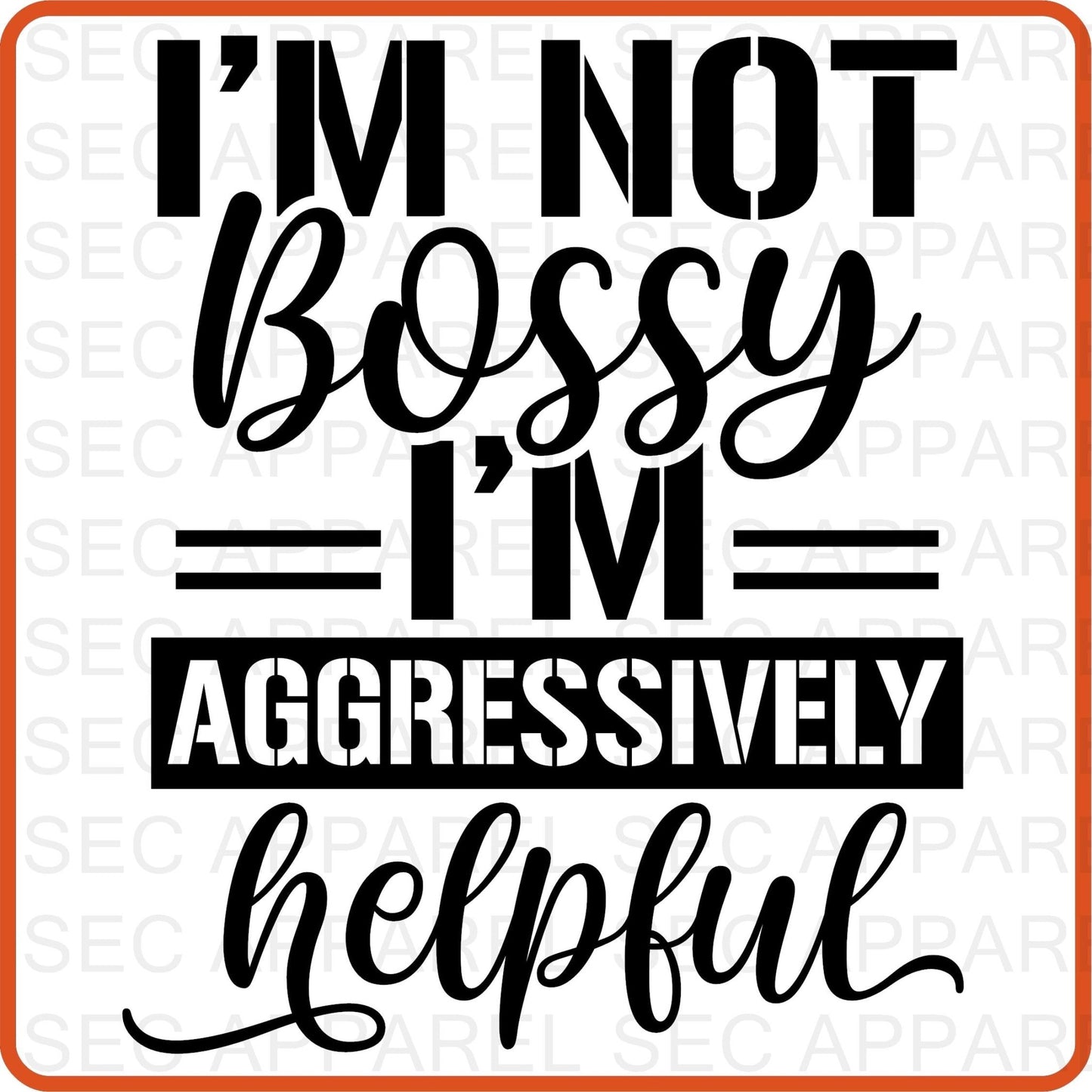 Mother's Day Iron On Decals Patches transfers vinyl for shirts, clothing | SEC Apparel | I'm Not Bossy - secapparelonline