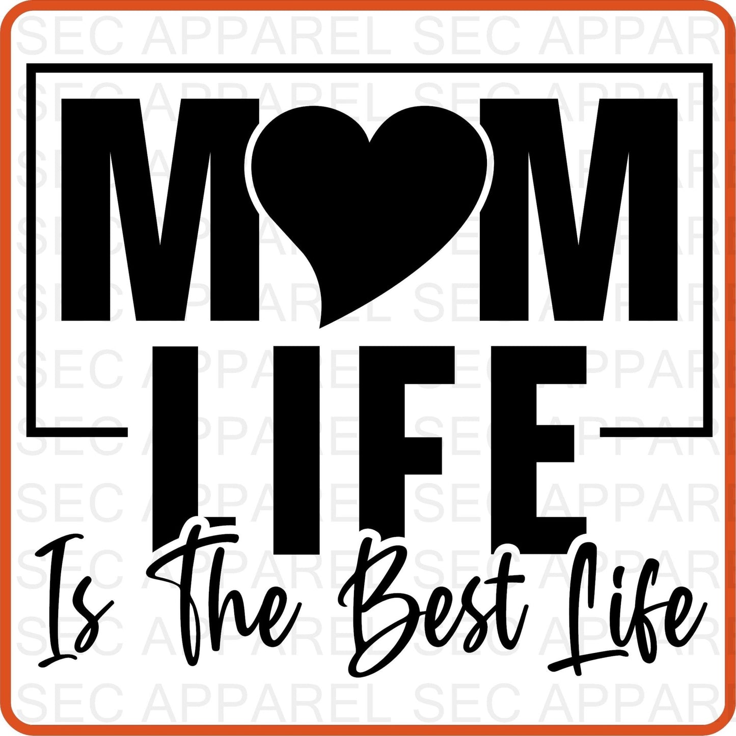 Mother's Day Iron On Decals Patches transfers vinyl for shirts, clothing | SEC Apparel | Mom Life Is The Best Life - secapparelonline