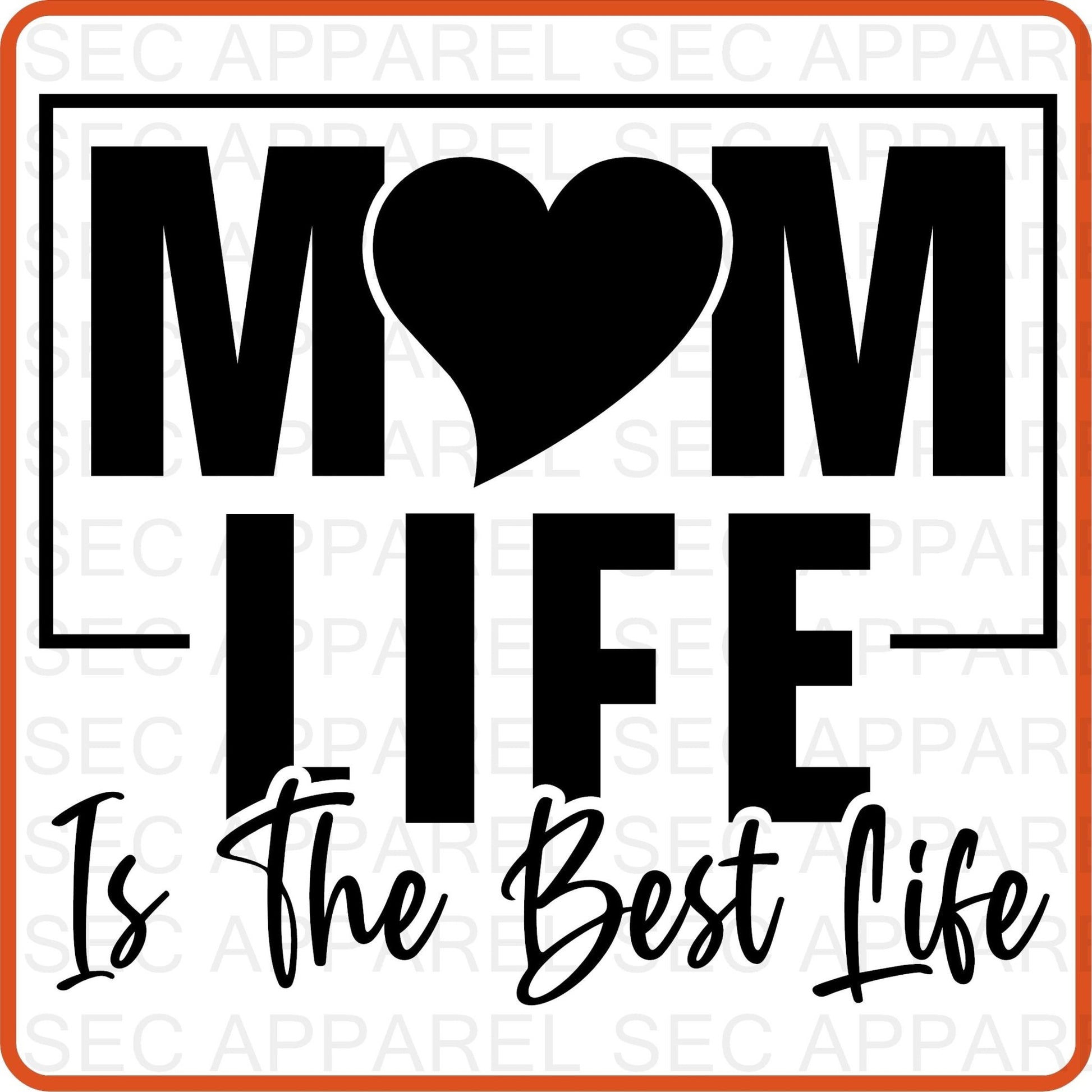 Mother's Day Iron On Decals Patches transfers vinyl for shirts, clothing | SEC Apparel | Mom Life Is The Best Life - secapparelonline