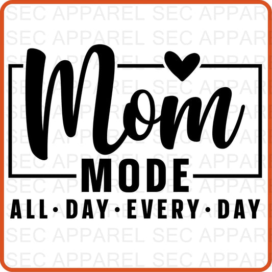 Mother's Day Iron On Decals Patches transfers vinyl for shirts, clothing | SEC Apparel | Mom Mode - secapparelonline