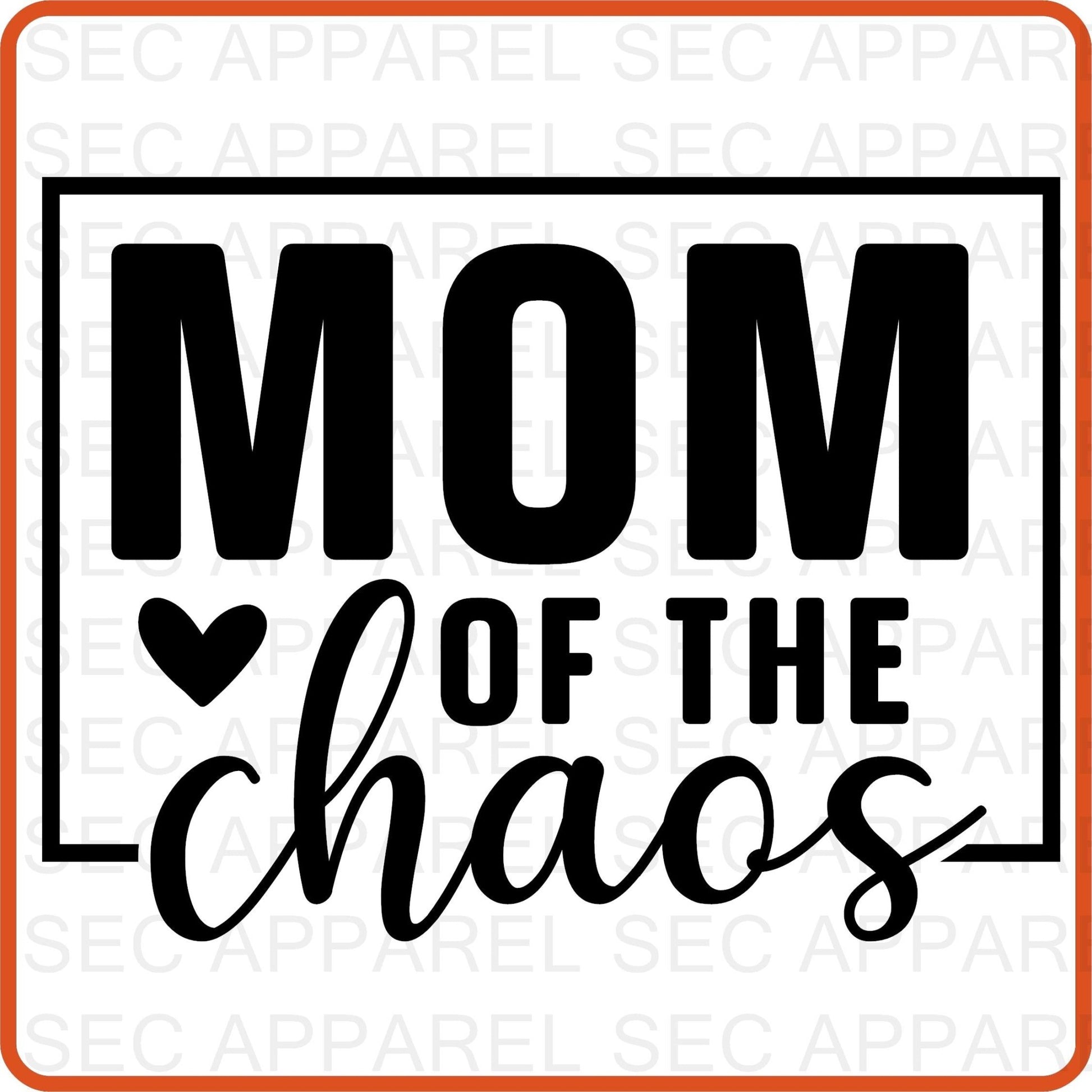 Mother's Day Iron On Decals Patches transfers vinyl for shirts, clothing | SEC Apparel | Mom of the Chaos - secapparelonline