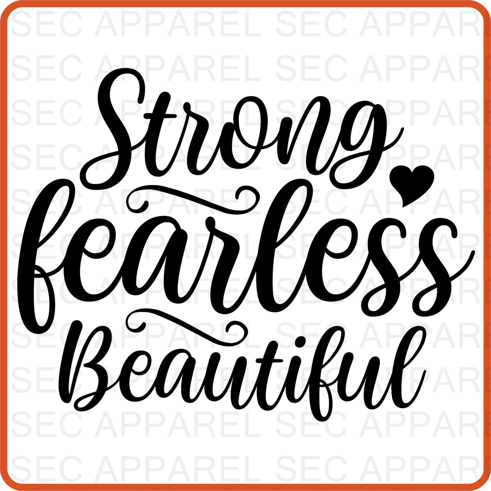 Mother's Day Iron On Decals Patches transfers vinyl for shirts, clothing | SEC Apparel | Strong Fearless Beautiful - secapparelonline