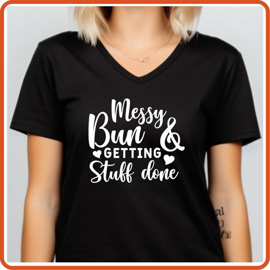 Mother's Day Graphic T Shirts| Unisex | SEC Apparel | Messy Bun and Getting stuff done