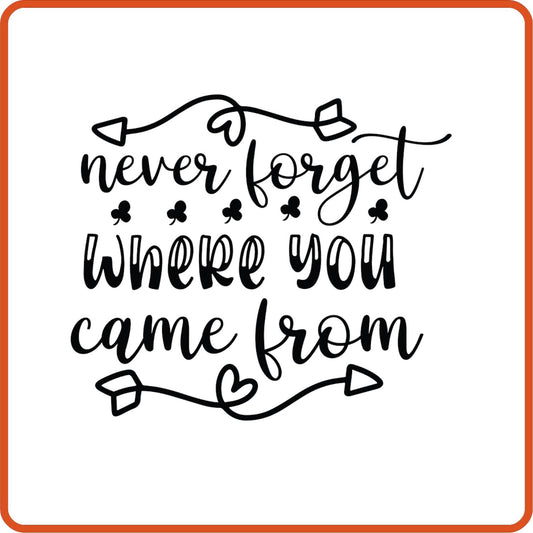 Never Forget Where You Came From | Family Iron On Decals Patches by SEC Apparel - secapparelonline