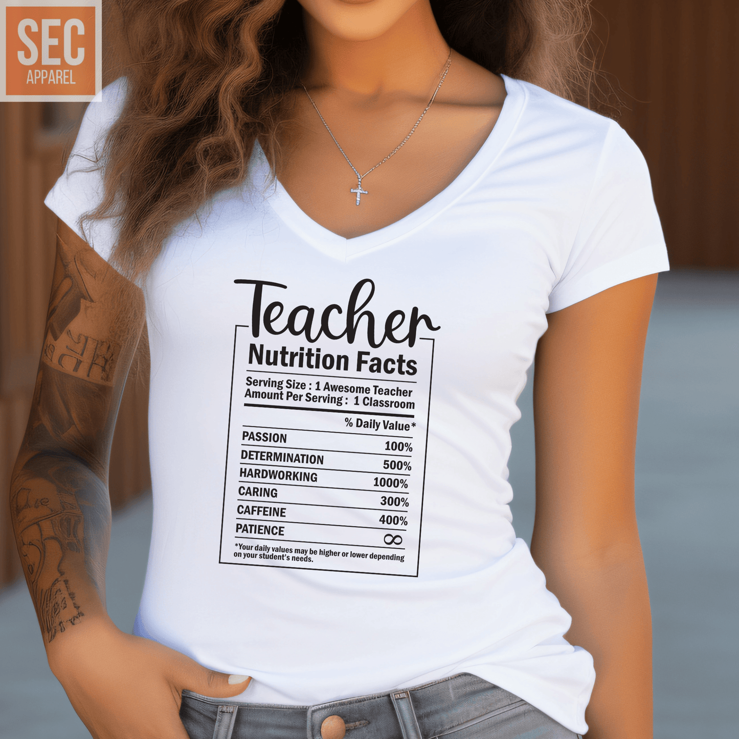 Nutrition Fact Teacher | Graphic T Shirts| Unisex | SEC Apparel - secapparelonline