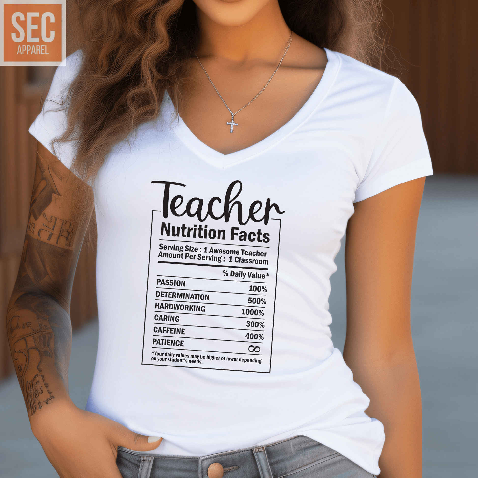 Nutrition Fact Teacher | Graphic T Shirts| Unisex | SEC Apparel - secapparelonline