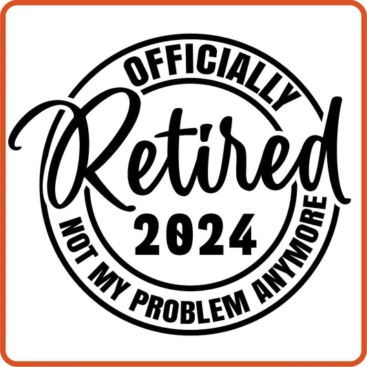 Officially Retired | Retirement Iron On Decals Patches by SEC Apparel - secapparelonline