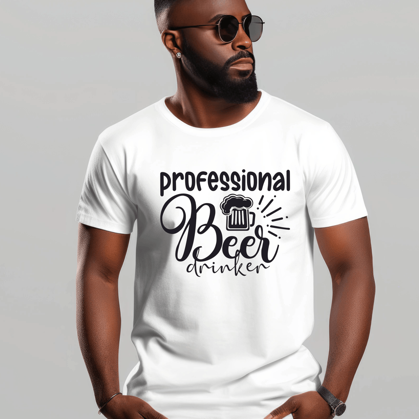 Oktoberfest Cheers! Professional Beer Drinker V - Neck or Crew Neck T-Shirt - Your Choice - secapparelonline