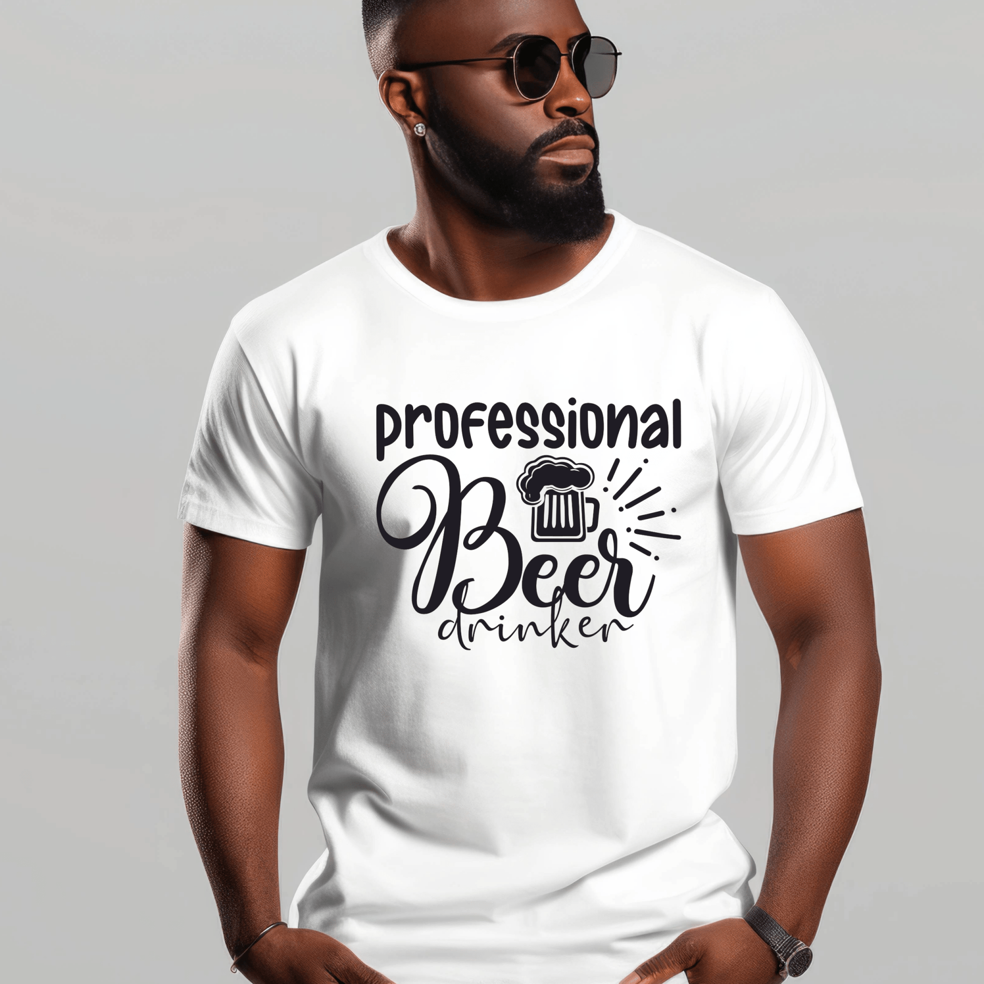 Oktoberfest Cheers! Professional Beer Drinker V - Neck or Crew Neck T-Shirt - Your Choice - secapparelonline