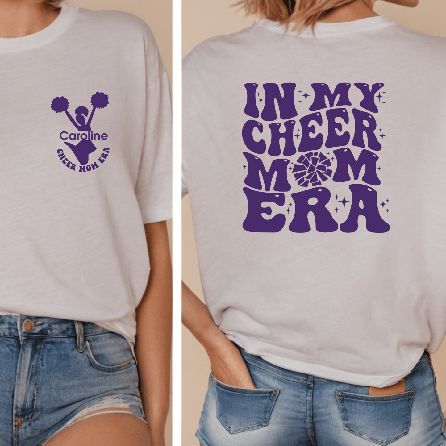 Personalized In My Cheer Mom Era Shirt | Crew neck | V Neck| Sweatshirt | Hoodie - secapparelonline