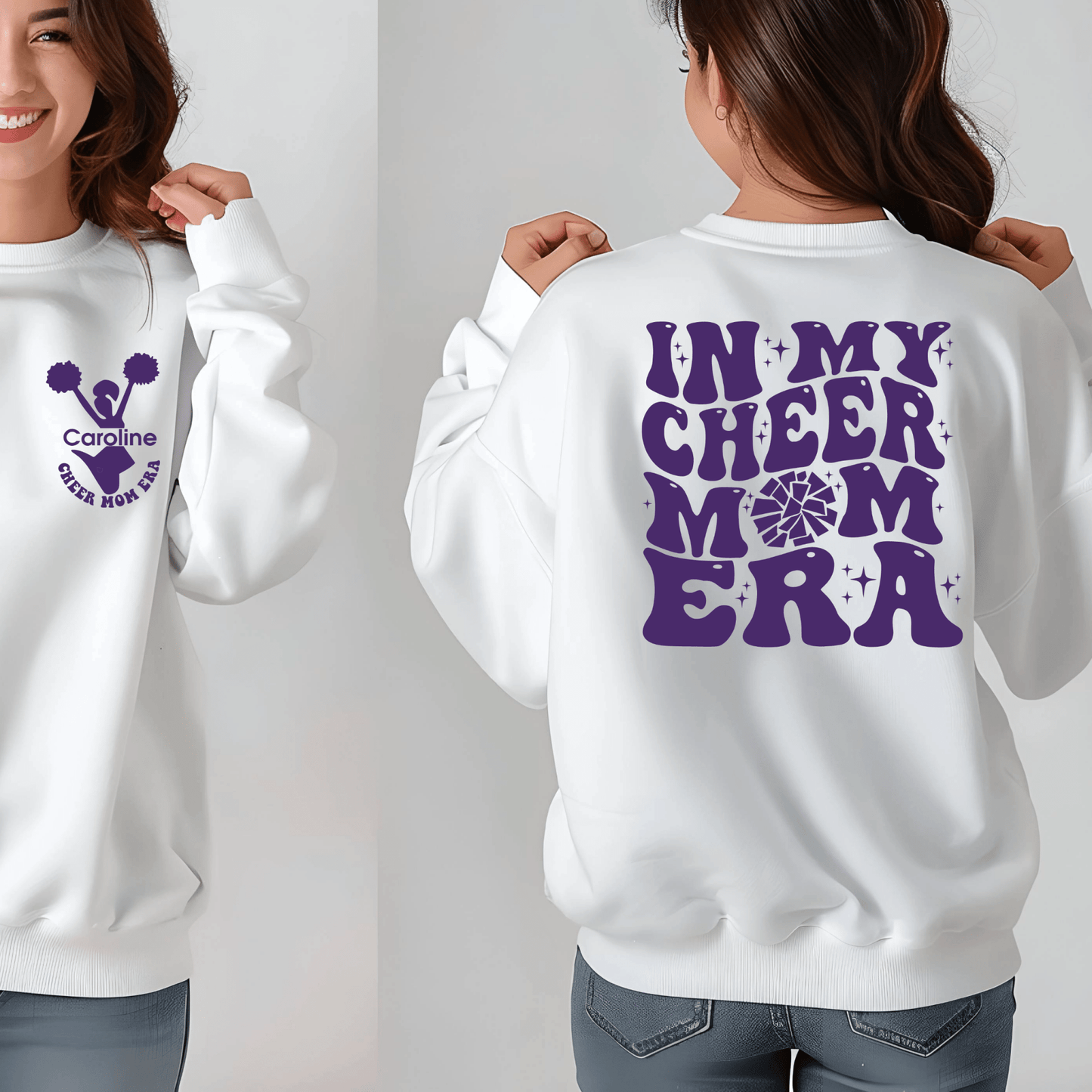 Personalized In My Cheer Mom Era Shirt | Crew neck | V Neck| Sweatshirt | Hoodie - secapparelonline