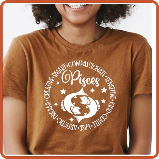 Pisces Zodiac Sign Horoscope Birthday T-Shirt | SEC Apparel - secapparelonline