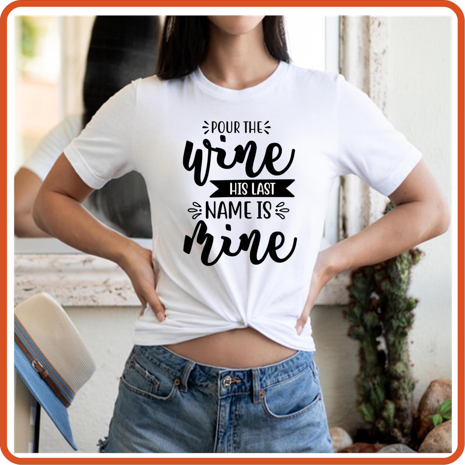 Pour the wine his last name is mine | Anniversary Iron On Decal Patches by SEC Apparel - secapparelonline