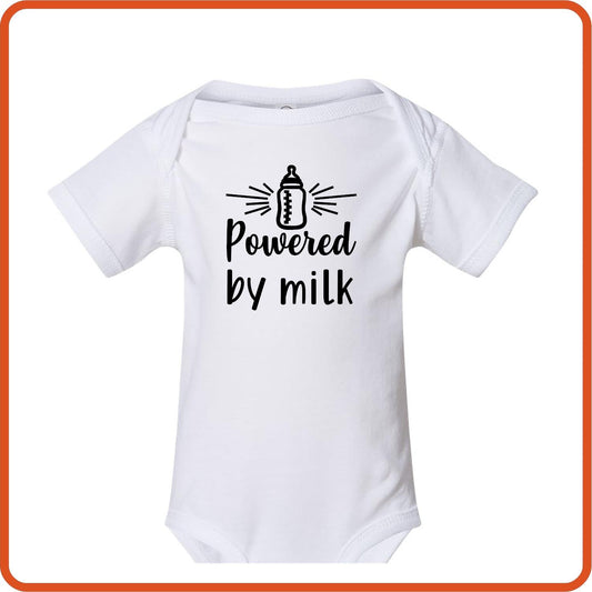 Powered By Milk | New Baby Shirt Bodysuit Onesies by SEC Apparel - secapparelonline