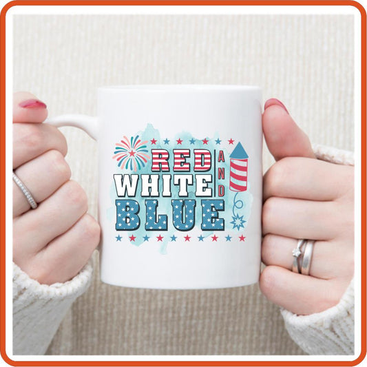 Red White and Blue | 4th of July Mugs -11oz Coffee Mug by SEC Apparel