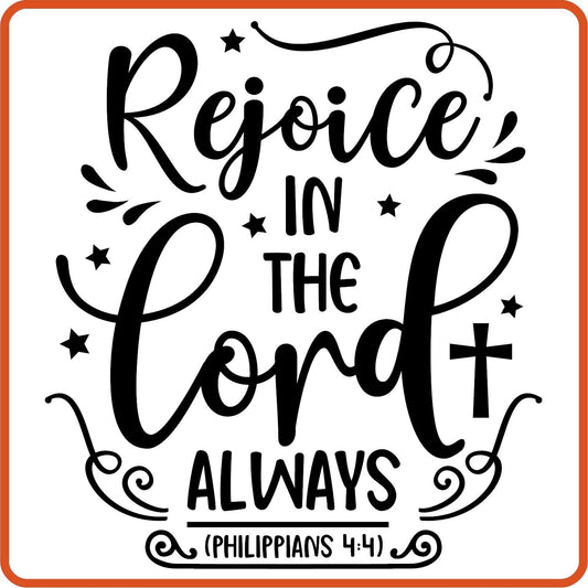 Rejoice in the Lord Always | Bible | Religious Iron On Decals Patches by SEC Apparel - secapparelonline