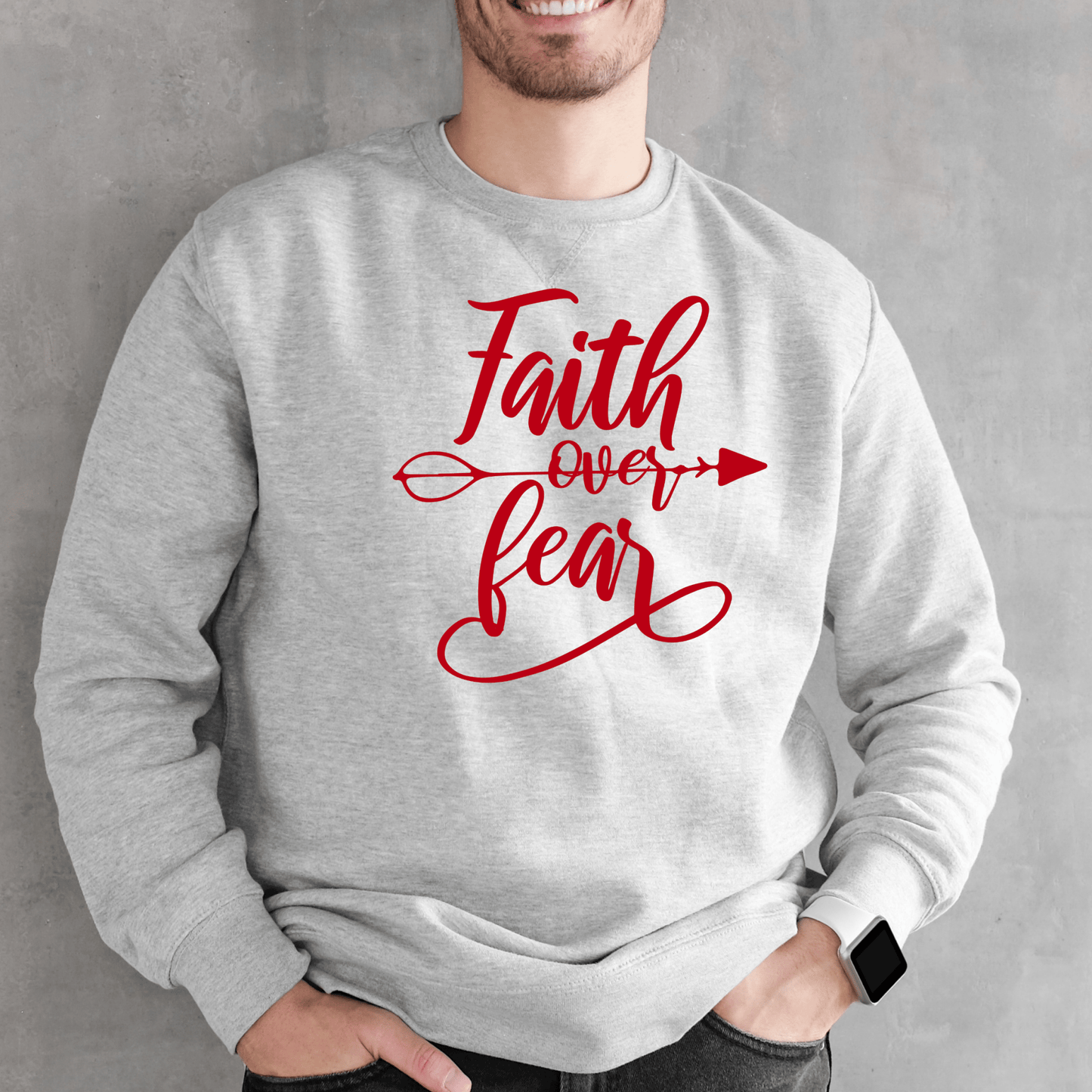Religious Sweatshirt Hoodie | Unisex | SEC Apparel | Faith Over Fear - secapparelonline