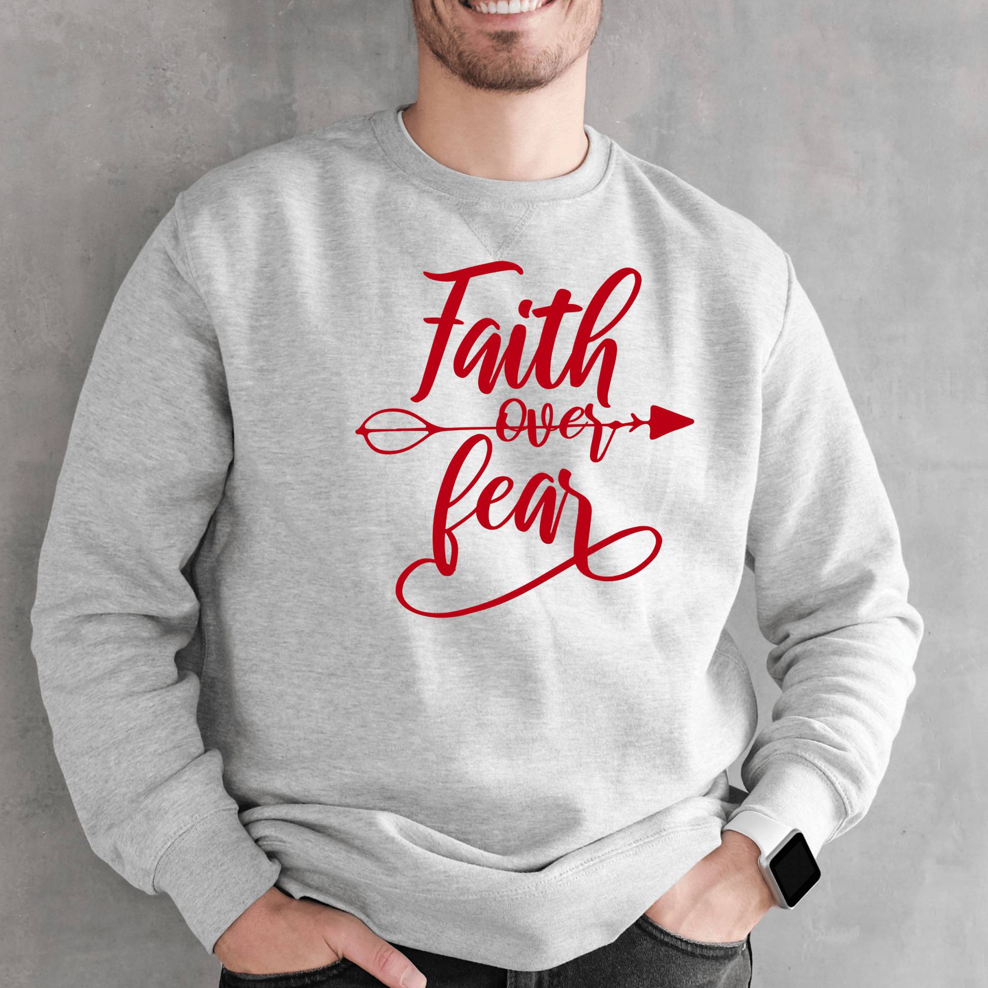Religious Sweatshirt Hoodie | Unisex | SEC Apparel | Faith Over Fear - secapparelonline