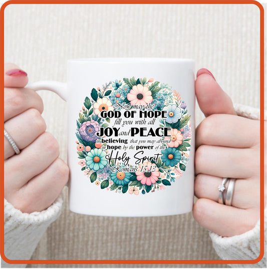 God of Hope Joy and Peace | Christian | Religious Mugs -11oz Coffee Mug by SEC Apparel