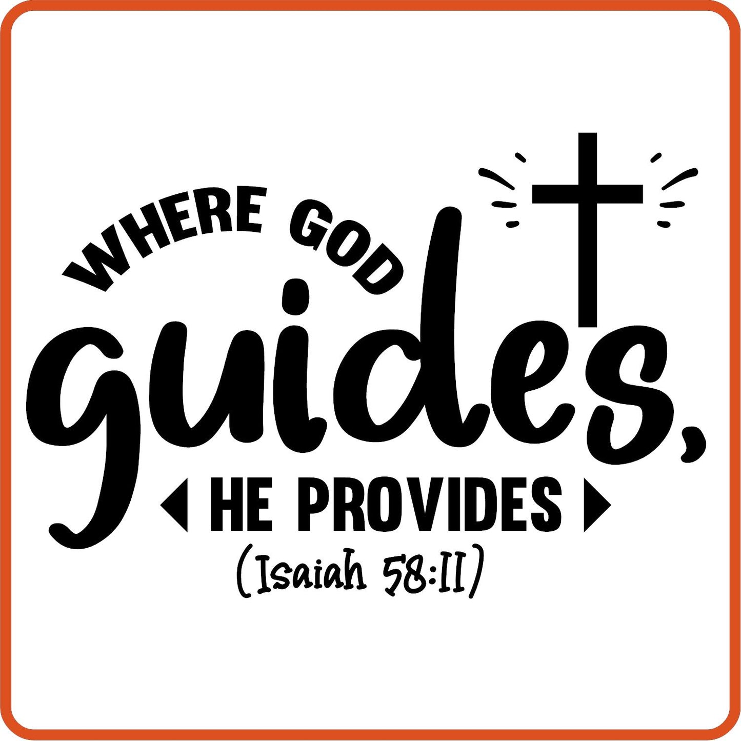 Where God Guides| Bible | Religious Iron On Decals Patches by SEC Apparel