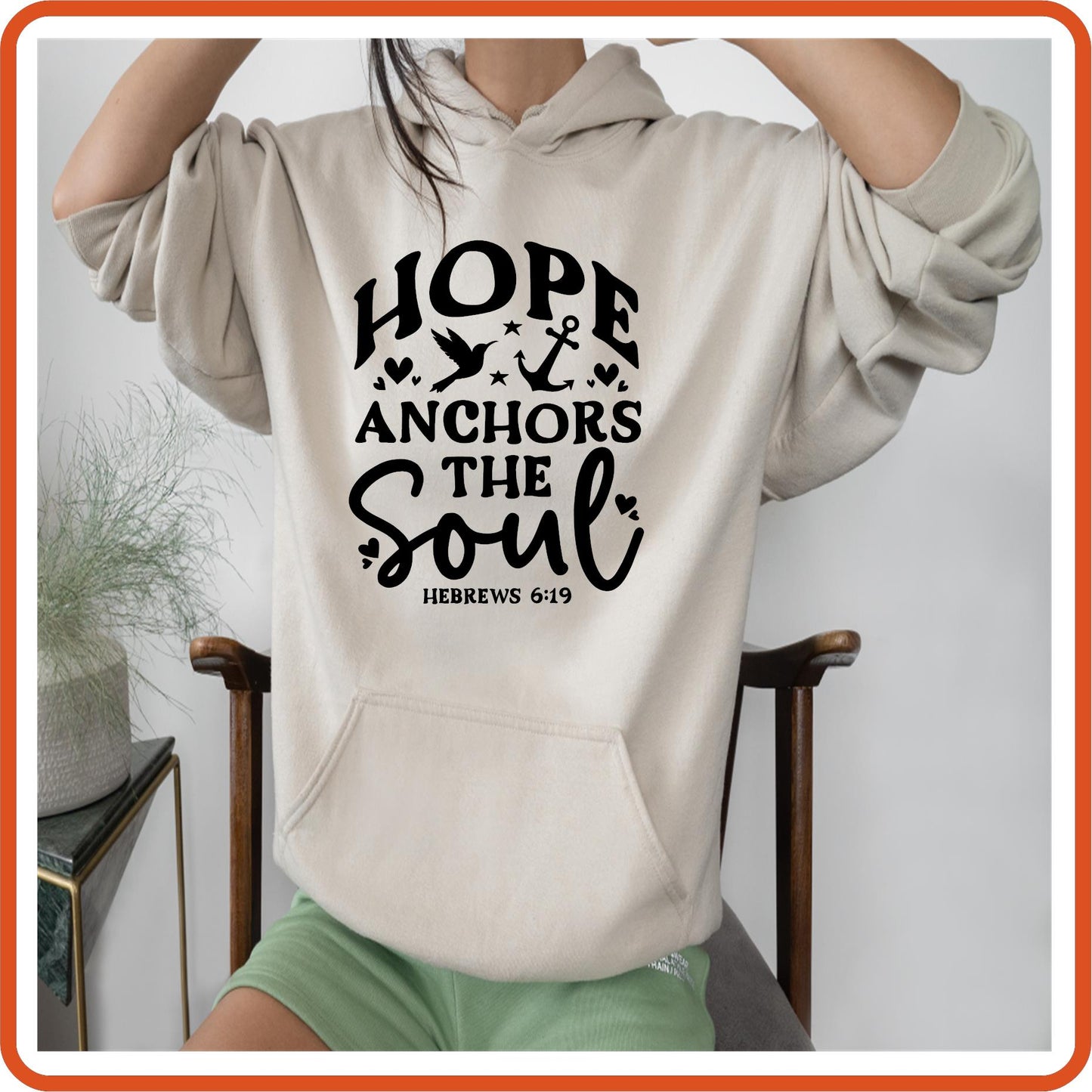 Hope Anchors the Soul | Bible | Religious Iron On Decals Patches by SEC Apparel