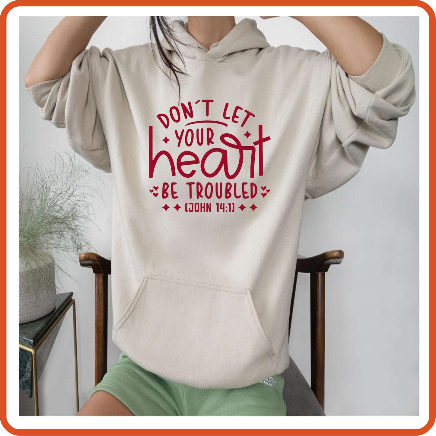 Don't Let Your Heart Be Troubled | Bible | Religious Iron On Decals Patches by SEC Apparel