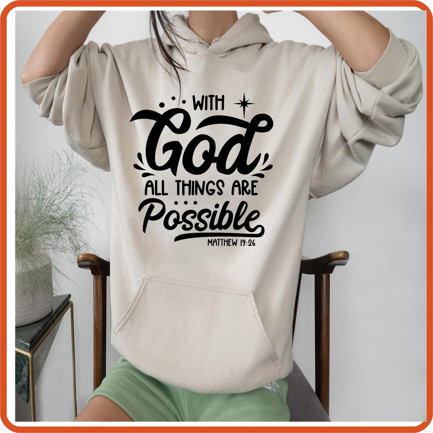 With God All Things are Possible | Bible | Religious Iron On Decals Patches by SEC Apparel