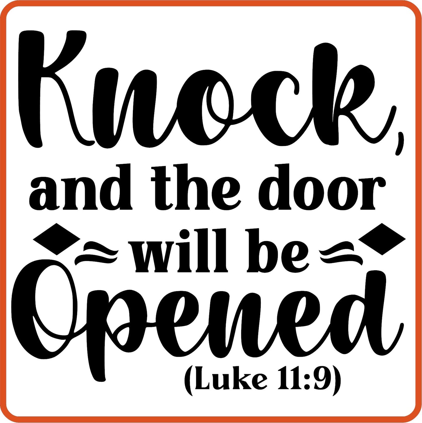 Knock and the Door will be Opened | Bible | Religious Iron On Decals Patches by SEC Apparel