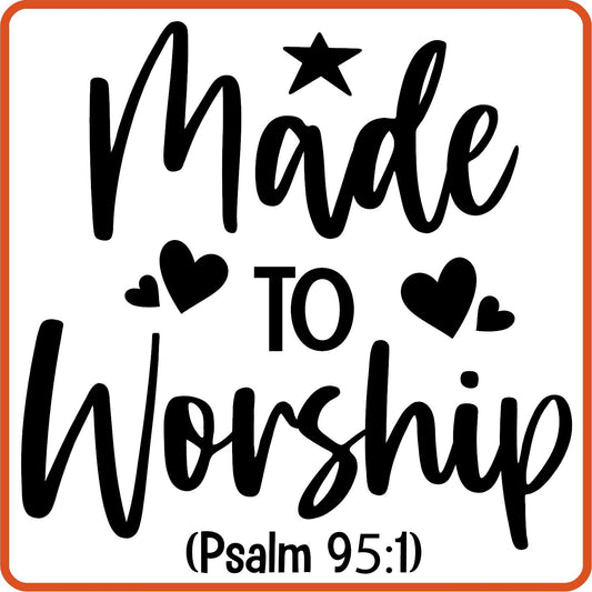 Made to Worship | Bible | Religious Iron On Decals Patches by SEC Apparel