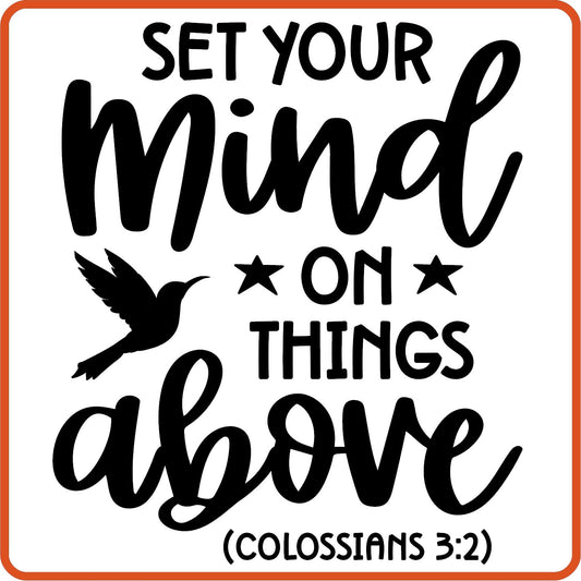 Set Your Mind On Things | Bible | Religious Iron On Decals Patches by SEC Apparel