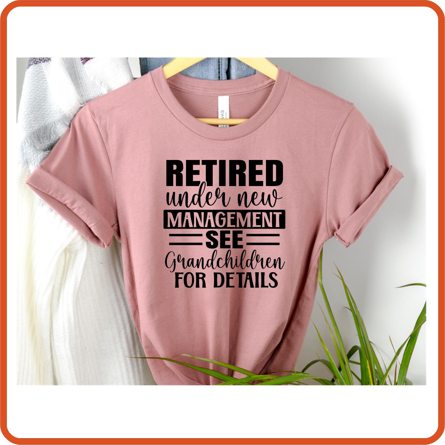 Retired Under New Management 2 | Retirement Iron On Decals Patches by SEC Apparel - secapparelonline