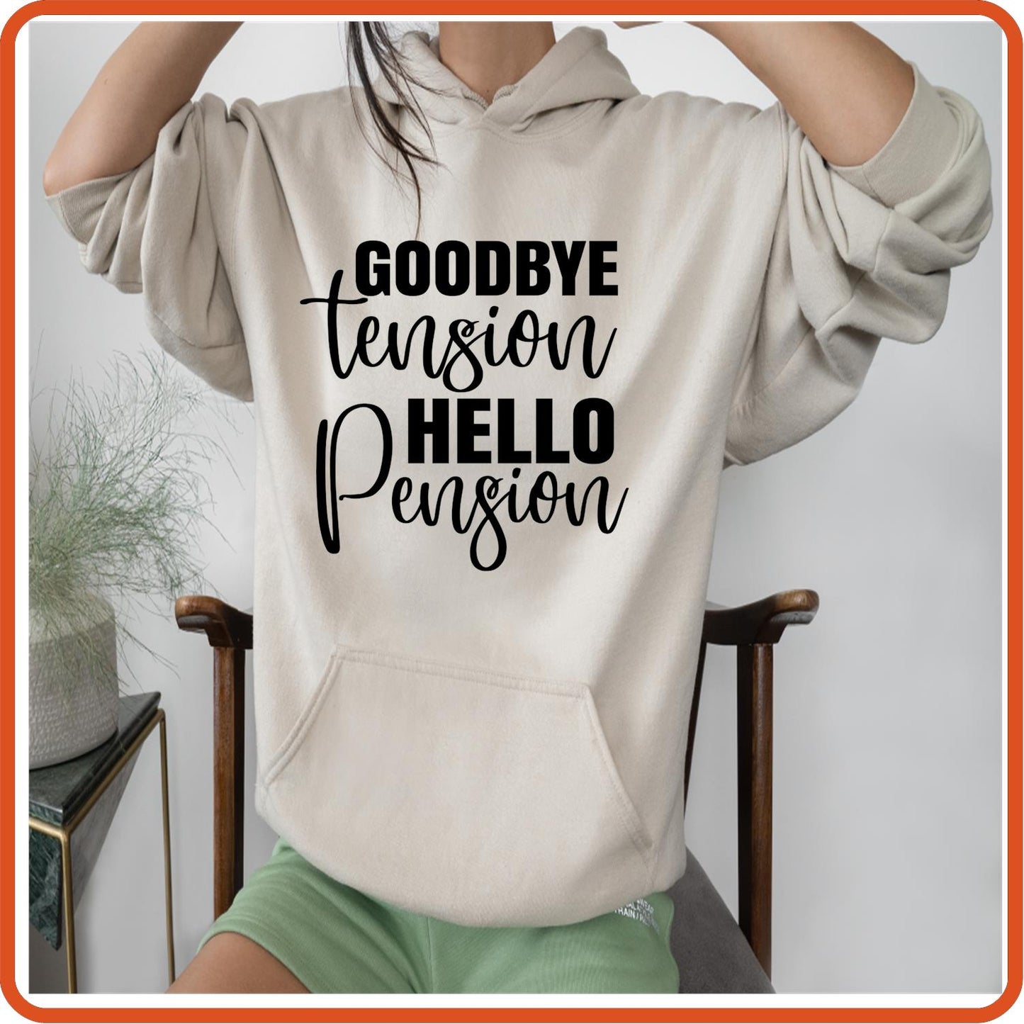 Goodbye Tension Hello Pension | Retirement Iron On Decals Patches by SEC Apparel