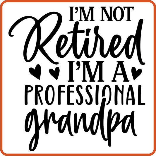 I'm Not Retired I'm a Professional Grandpa | Retirement Iron On Decals Patches by SEC Apparel