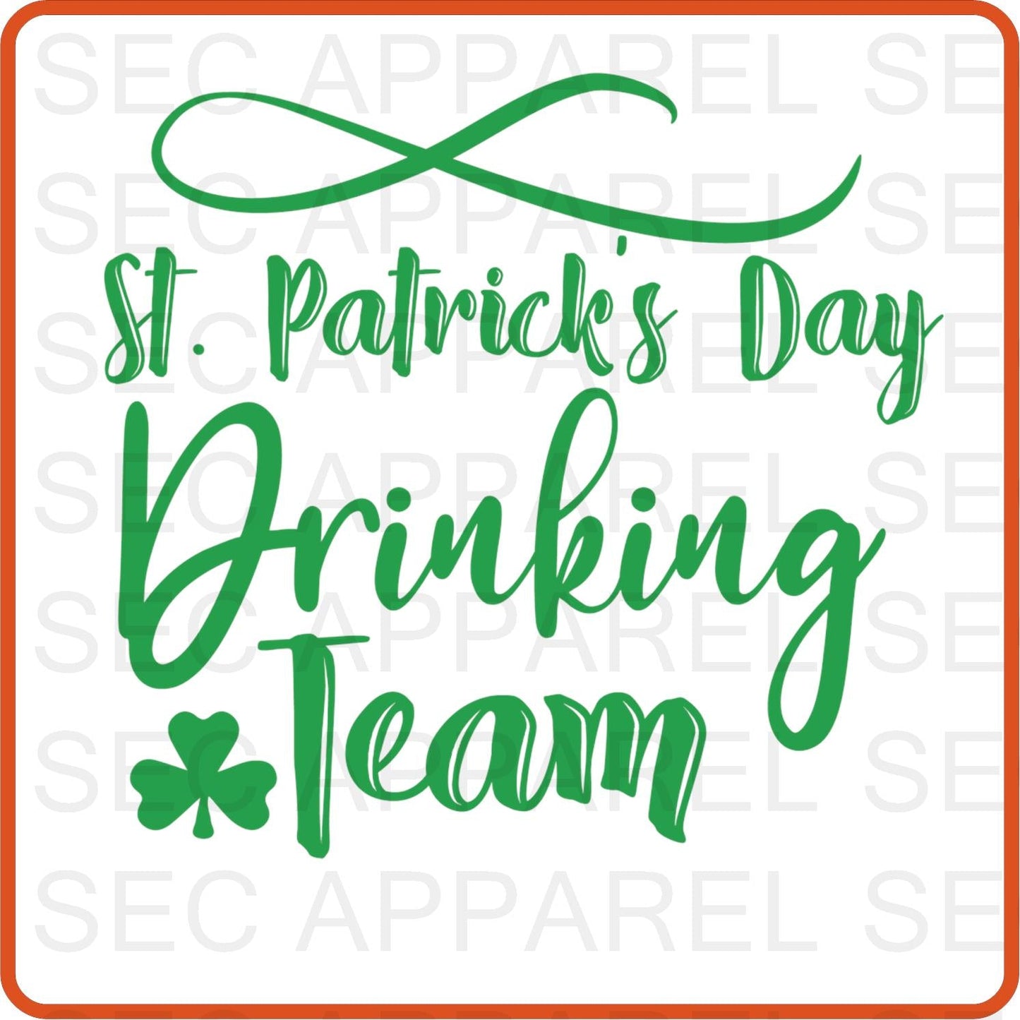 Saint Patrick's Iron On Decals Patches transfers vinyl for shirts, clothing | Drinking Team - secapparelonline