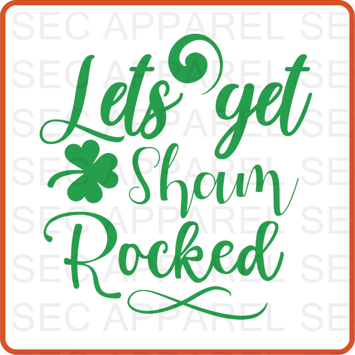 Saint Patrick's Iron On Decals Patches transfers vinyl for shirts, clothing | Lets Get Sham Rocked - secapparelonline