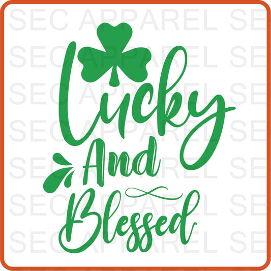 Saint Patrick's Iron On Decals Patches transfers vinyl for shirts, clothing | Lucky and Blessed - secapparelonline