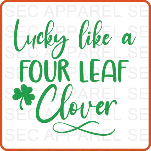 Saint Patrick's Iron On Decals Patches transfers vinyl for shirts, clothing | Lucky Like a Clover - secapparelonline