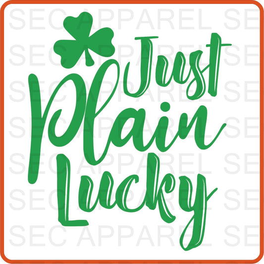 Saint Patrick's Iron On Decals Patches transfers vinyl for shirts, clothing |SEC Apparel | Just Plain Lucky - secapparelonline