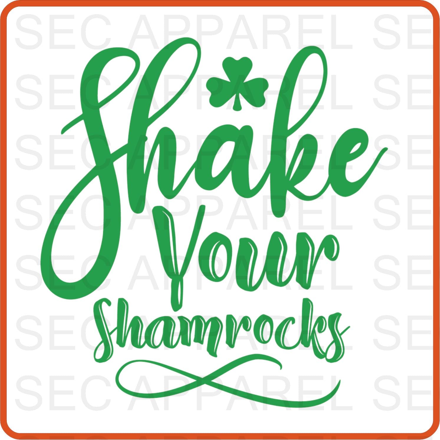 Saint Patrick's Iron On Decals Patches transfers vinyl for shirts, clothing | Shake Your Shamrocks - secapparelonline