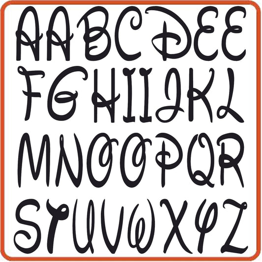 SEC Apparel Iron - On Walt Disney Letters Mickey 2 inches or 3 inches Tall Alphabets - secapparelonline