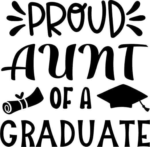 SEC Apparel Proud Aunt of a Graduate Iron On Transfers Decals Patches Vinyl for T Shirts Fabric Clothing - secapparelonline