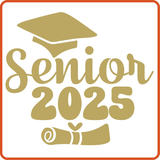 SEC Apparel Senior 2025 Graduate Iron On Transfers Decals Patches Vinyl for T Shirts Fabric Clothing