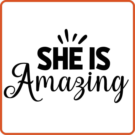 She Is Amazing | New Baby Iron On Decal Patches by SEC Apparel - secapparelonline
