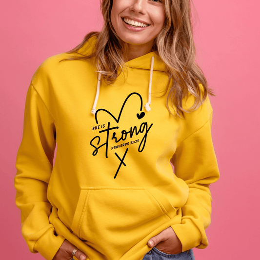 She is Strong, Proverbs 31 Shirt | Crew neck | V Neck| Sweatshirt | Hoodie - secapparelonline