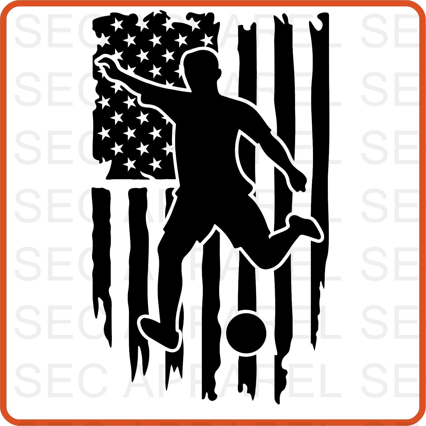 Soccer Iron On Decals Patches transfers vinyl for shirts, clothing | Sport Fan| Soccer Flag 1 - secapparelonline